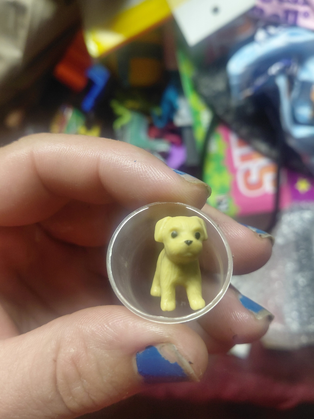 Pocket paws miniature toy plastic figurine puppy